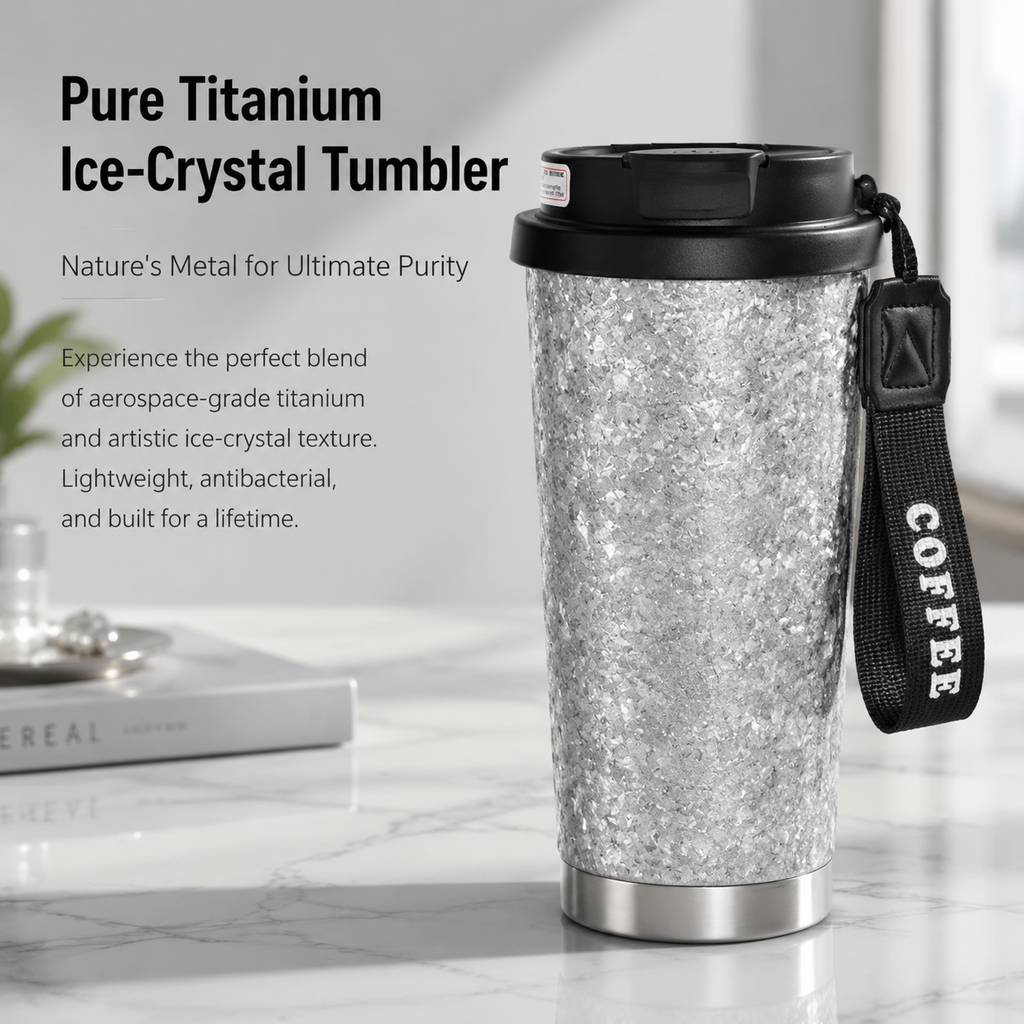 Premium Titanium Travel Coffee Mug – Double-Layer Insulated 535ml Tumbler
