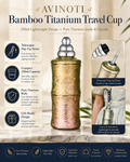 AVINOTI 230ml Bamboo-Style Titanium Travel Cup – Lightweight Pure Titanium Drinkware