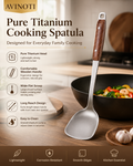 AVINOTI Pure Titanium Cooking Spatula – Lightweight Kitchen Turner with Wooden Handle