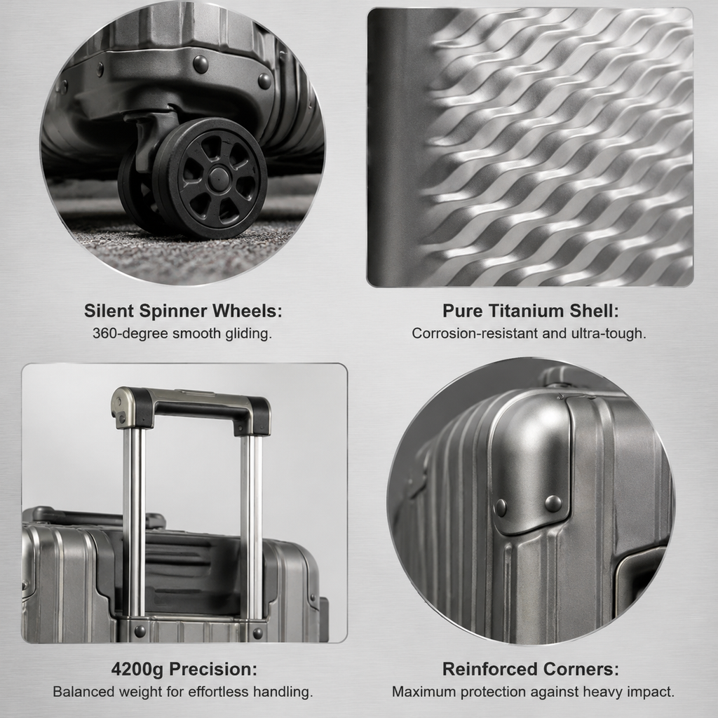 Premium Titanium Carry-On Luggage – 36L Ultra-Lightweight & Durable Travel Suitcase