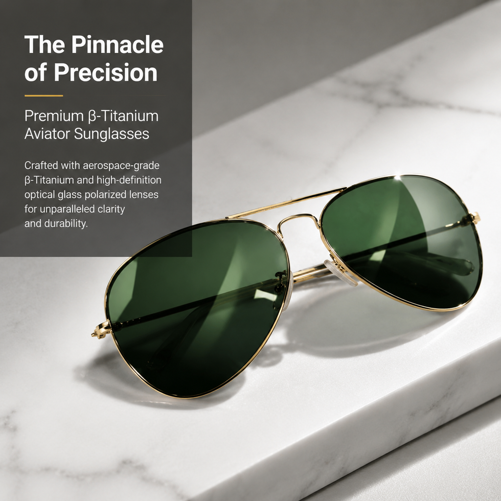 Premium Titanium Polarized Sunglasses for Men & Women – Lightweight Aviator UV Protection Eyewear