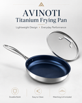 AVINOTI  Titanium Frying Pan with Steel Handle – Lightweight Nonstick Everyday Pan